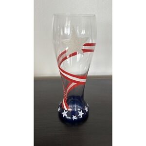Lolita Patriotic Stars And Stripes Hand Painted "Freedom" Pilsner Beer Glass USA